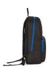 Backpack with contrasting zip fastenings