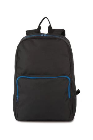 Backpack with contrasting zip fastenings