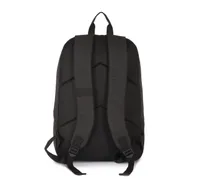 Backpack with contrasting zip fastenings