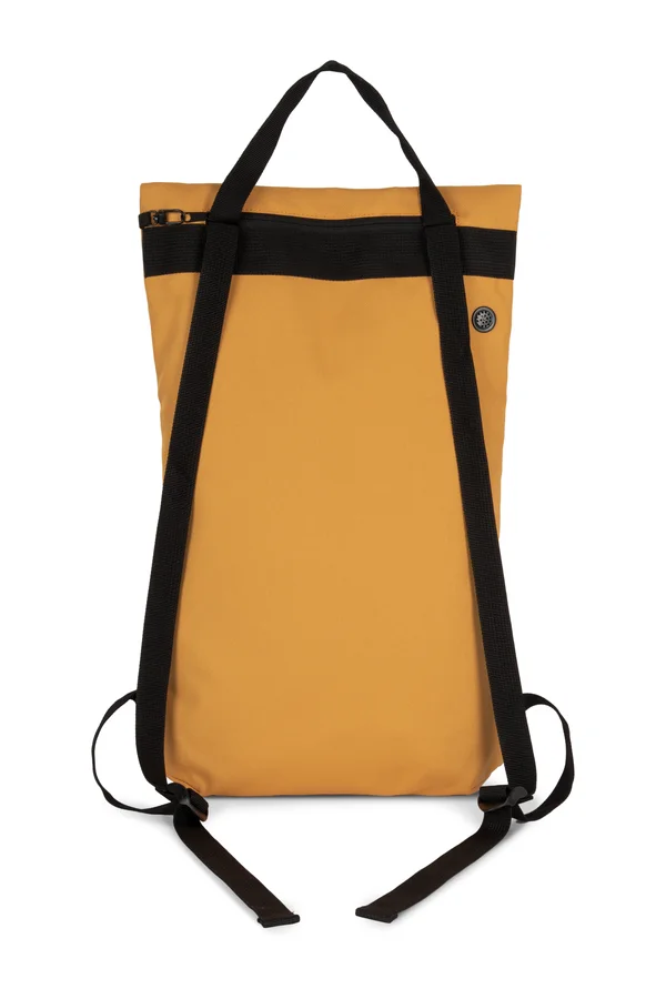 Flacher recycelter City-Rucksack Cumin Yellow