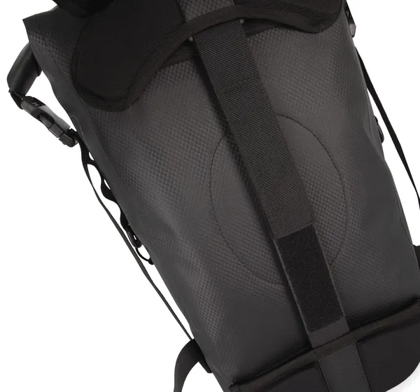 Water resistant backpack with helmet mesh