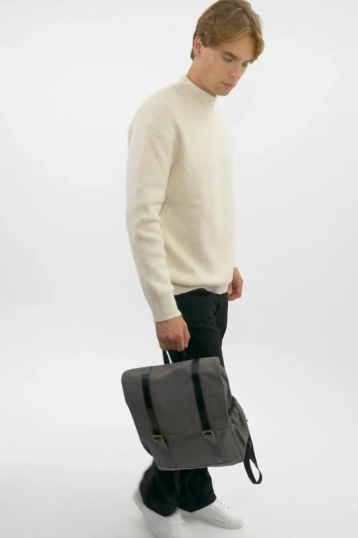 KI0143-Flap-top canvas backpack