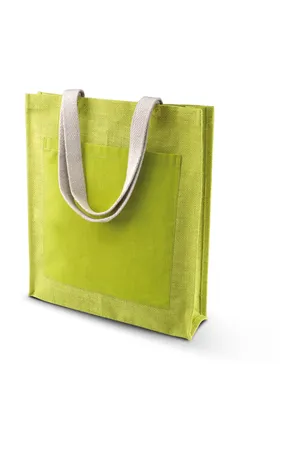 Jute Shopper Lime Green