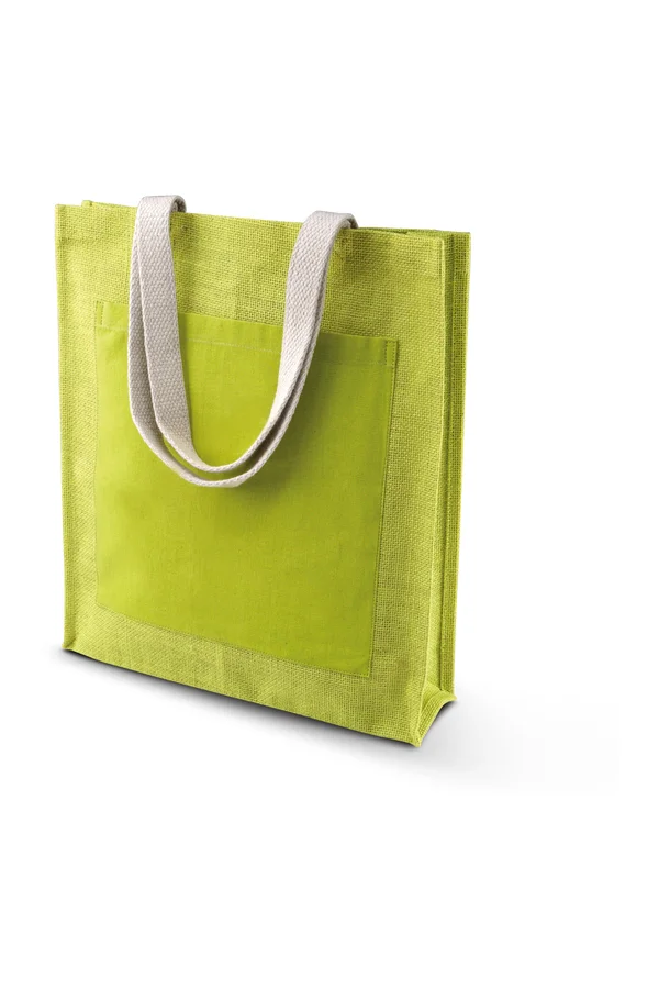 Jute Shopper Lime Green