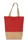 Shoppingtasche aus Baumwolle verklebten Jutefäden Arandano Red / Natural