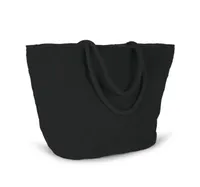 Woven jute shopping bag with knit canvas effect