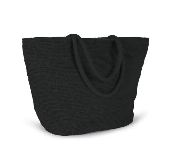 Woven jute shopping bag with knit canvas effect