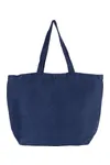 Große Jute-Baumwoll-Tasche mit Innenfutter Washed Midnight Blue
