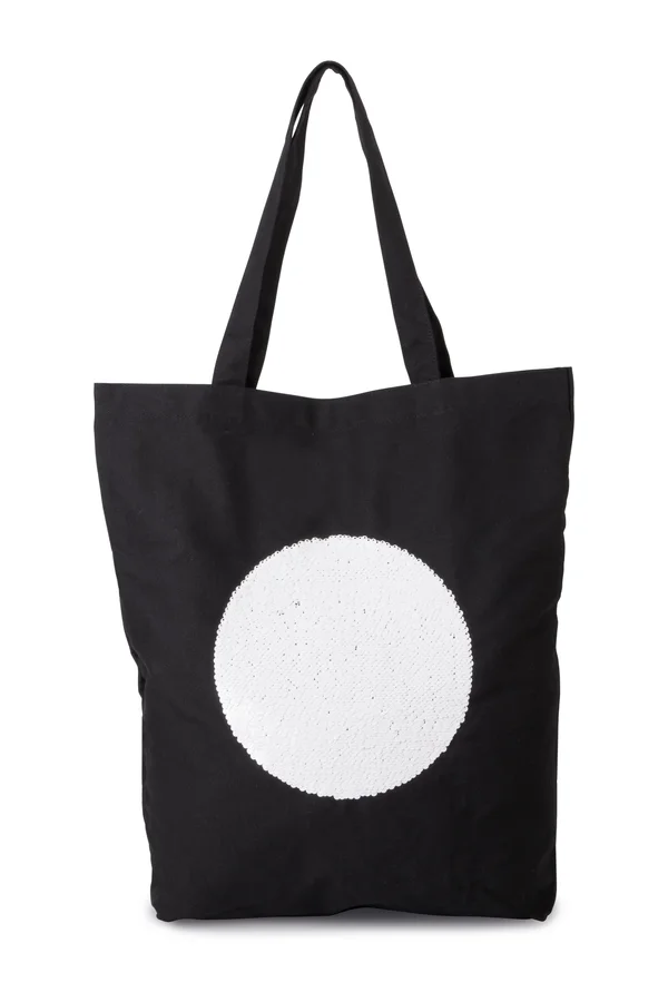Shoppingtasche mit Pailletten Black