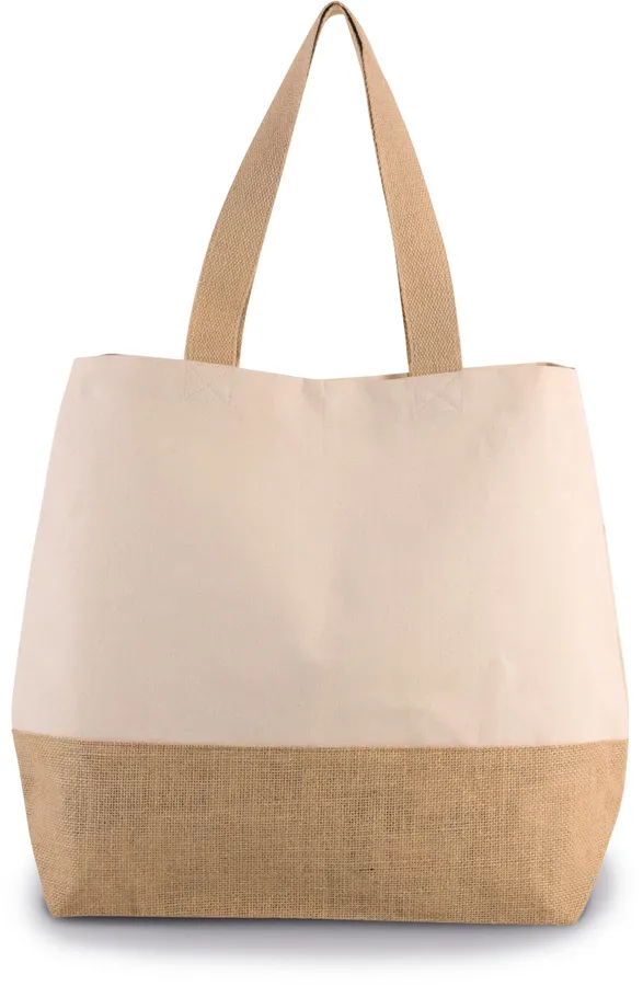 Canvas & jute hold-all shopper bag
