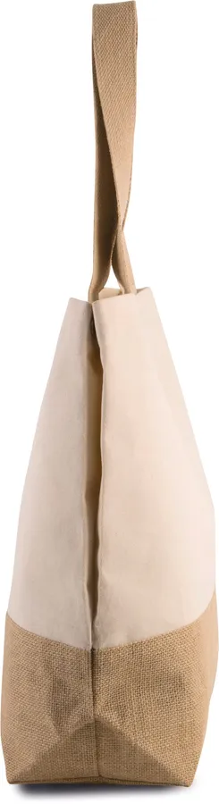Canvas & jute hold-all shopper bag