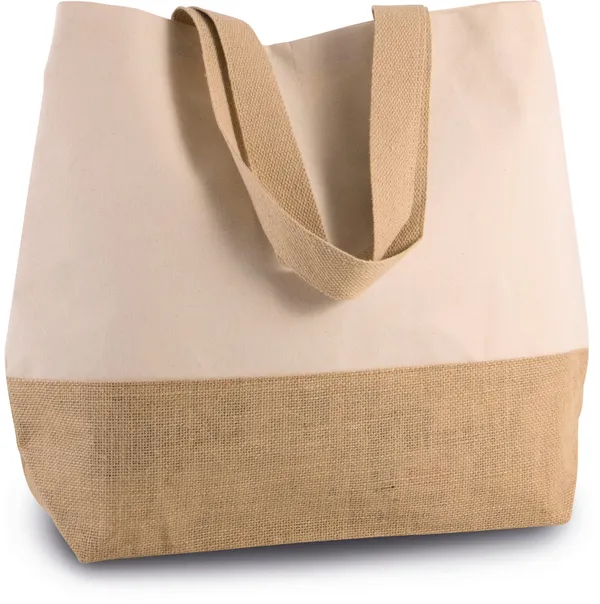 Canvas & jute hold-all shopper bag