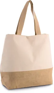 Canvas & jute hold-all shopper bag