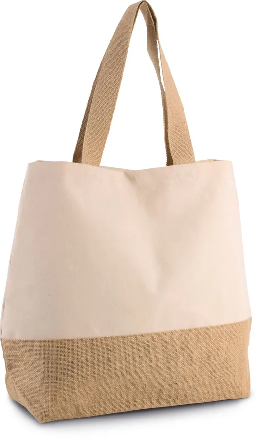 Canvas & jute hold-all shopper bag