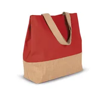 Canvas & jute hold-all shopper bag