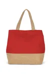 Baumwolltuch-Jute-Shoppingtasche Arandano Red / Natural