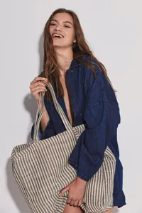 Juco striped shopper bag