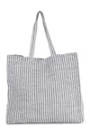 Gestreifte Shoppingtasche aus Juco Iris Blue / Natural