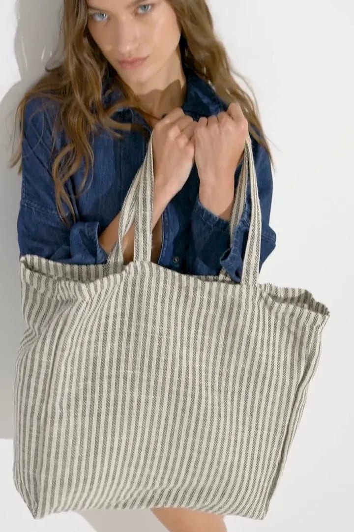 KI0236-Juco striped shopper bag