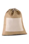 Tasche aus Jutestoff mit Kordel Natural / Gold