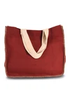 Jute bag with contrast stitching