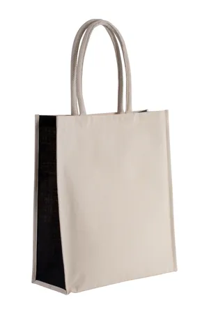 Baumwoll- / Jute-Shoppingtasche, 23 L Natural / Black