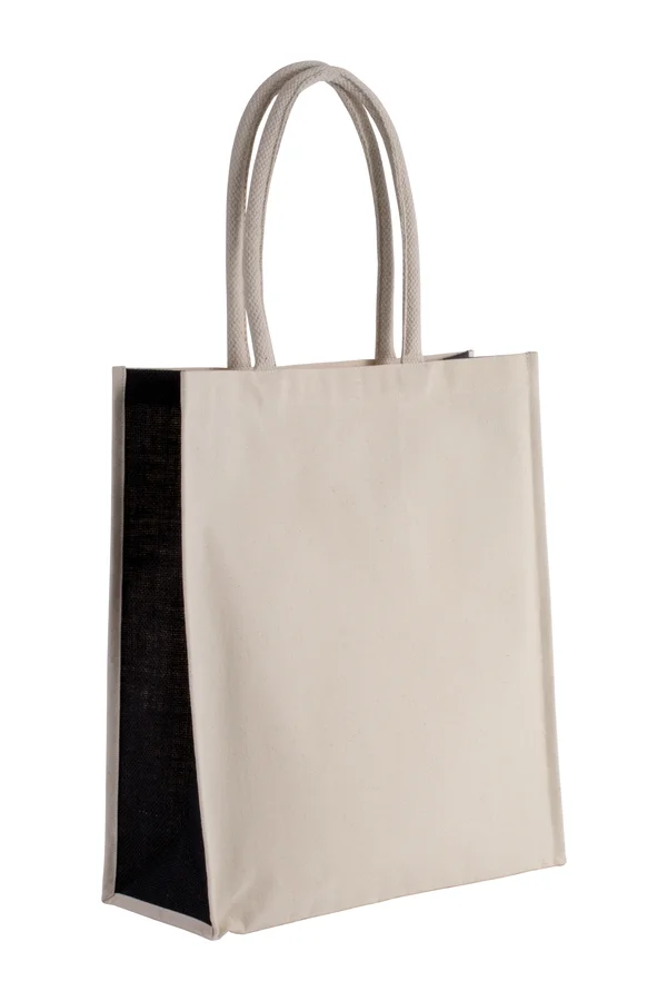 Baumwoll- / Jute-Shoppingtasche, 23 L Natural / Black
