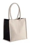 Baumwoll-/Jute-Shoppingtasche Natural / Black
