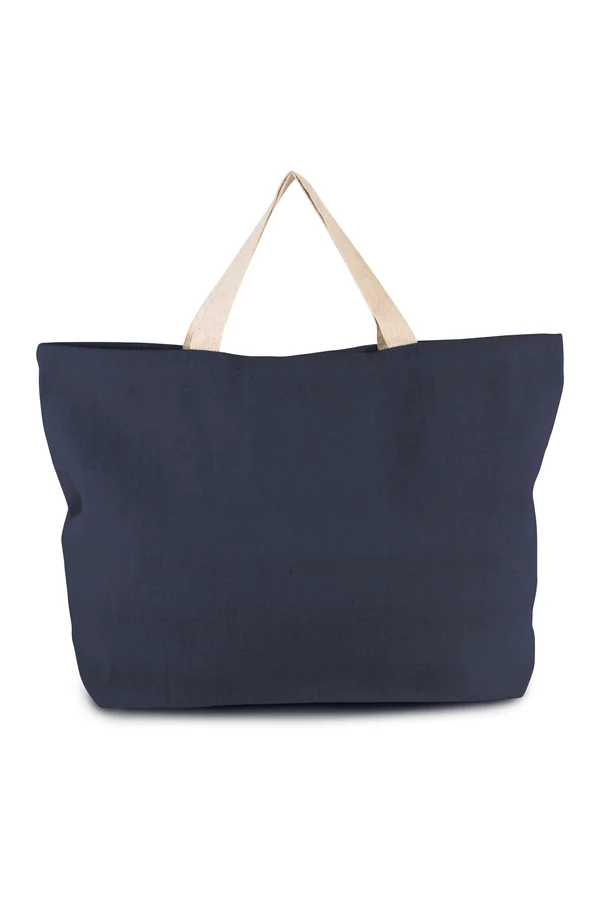 Große Shopping-Beuteltasche mit rustikalem Look Navy