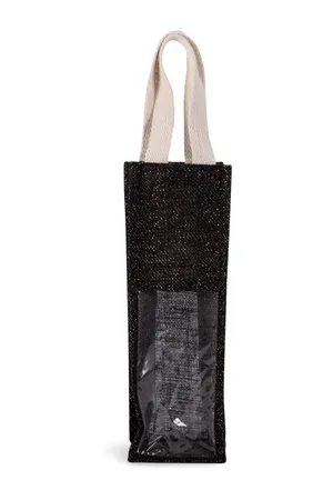 Jute-Flaschenbeutel Black / Silver