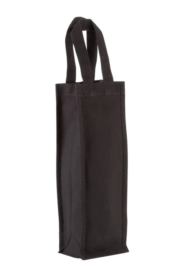 Flaschenbeutel. Baumwollcanvas Black