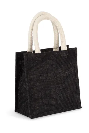 Jutetasche im Cabas-Stil Klein Black
