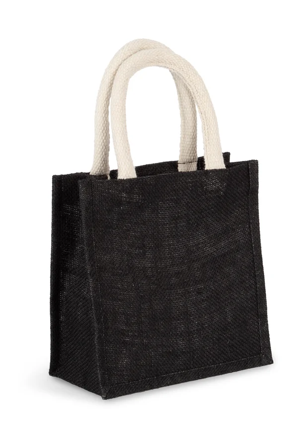 Jutetasche im Cabas-Stil Klein Black