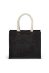 Jutetasche im Cabas-Stil Mittel Black