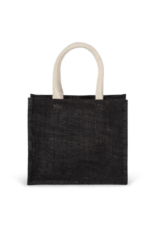 Jutetasche im Cabas-Stil Mittel Black