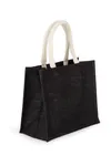 Jutetasche im Cabas-Stil Mittel Black