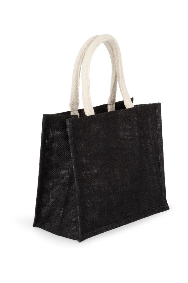 Jutetasche im Cabas-Stil Mittel Black