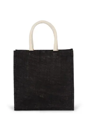 Jutetasche im Cabas-Stil Groß Black