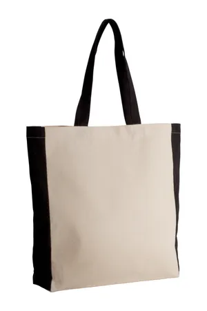Zweifarbige Tasche im Cabas-Stil Natural / Black