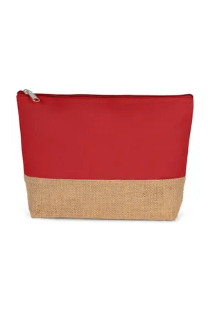 Baumwolltuch-Jute-Täschchen Arandano Red / Natural