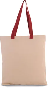 Flat canvas shopper with contrast handle