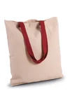 Flat canvas shopper with contrast handle