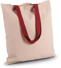 Flat canvas shopper with contrast handle