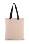 Flache Shoppingtasche aus Tuch mit kontrastfarbenem Griff Natural / Black