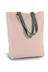 Shopper bag with gusset and contrast colour handle