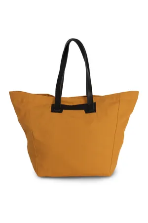 Handtasche mit Tragegriffen aus Leder Cumin Yellow