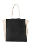 Shoppingtasche mit Seitenfalte aus Mesh Black / Natural