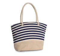 Jute canvas duffel shopping bag
