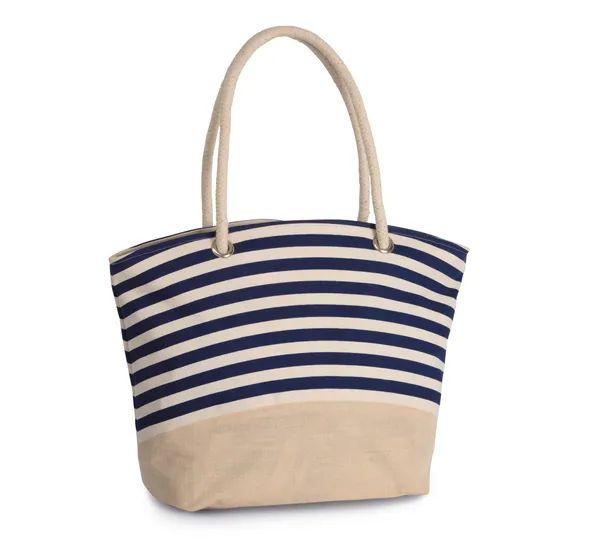 Jute canvas duffel shopping bag