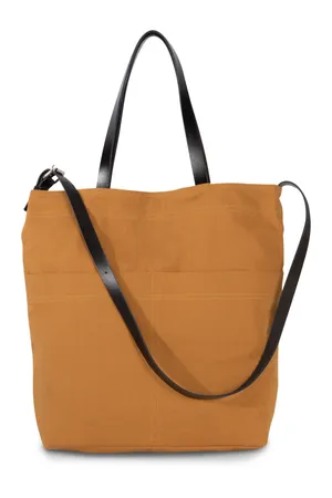 Handtasche mit Schultergurt aus Leder Cumin Yellow